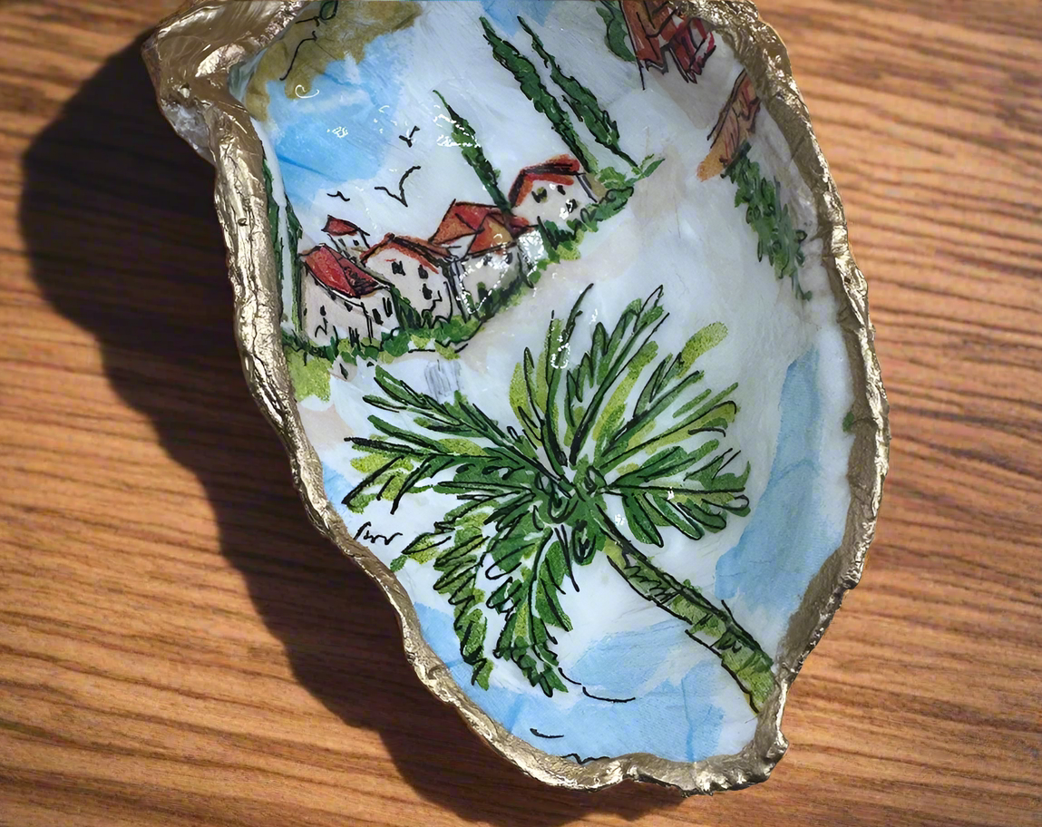 Large Oyster Trinket Dish Jewelry Holder