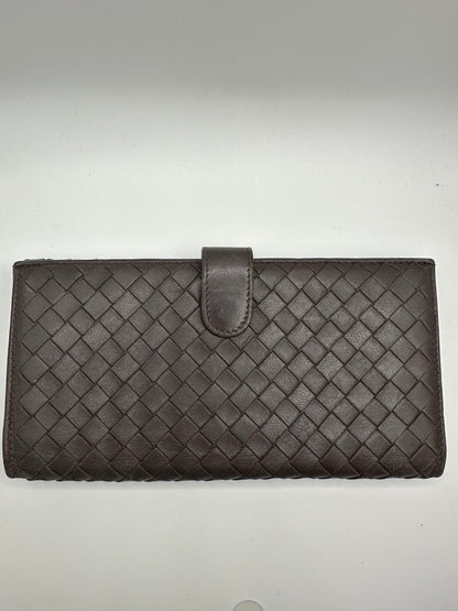 2007 Bottega Veneta Intrecciato Weave Long Wallet Brown