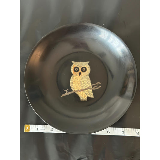 Vintage 1980s Couroc Owl Decorative Bowl