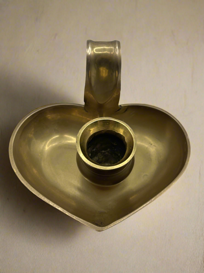 Heart Vintage Brass Candlestick