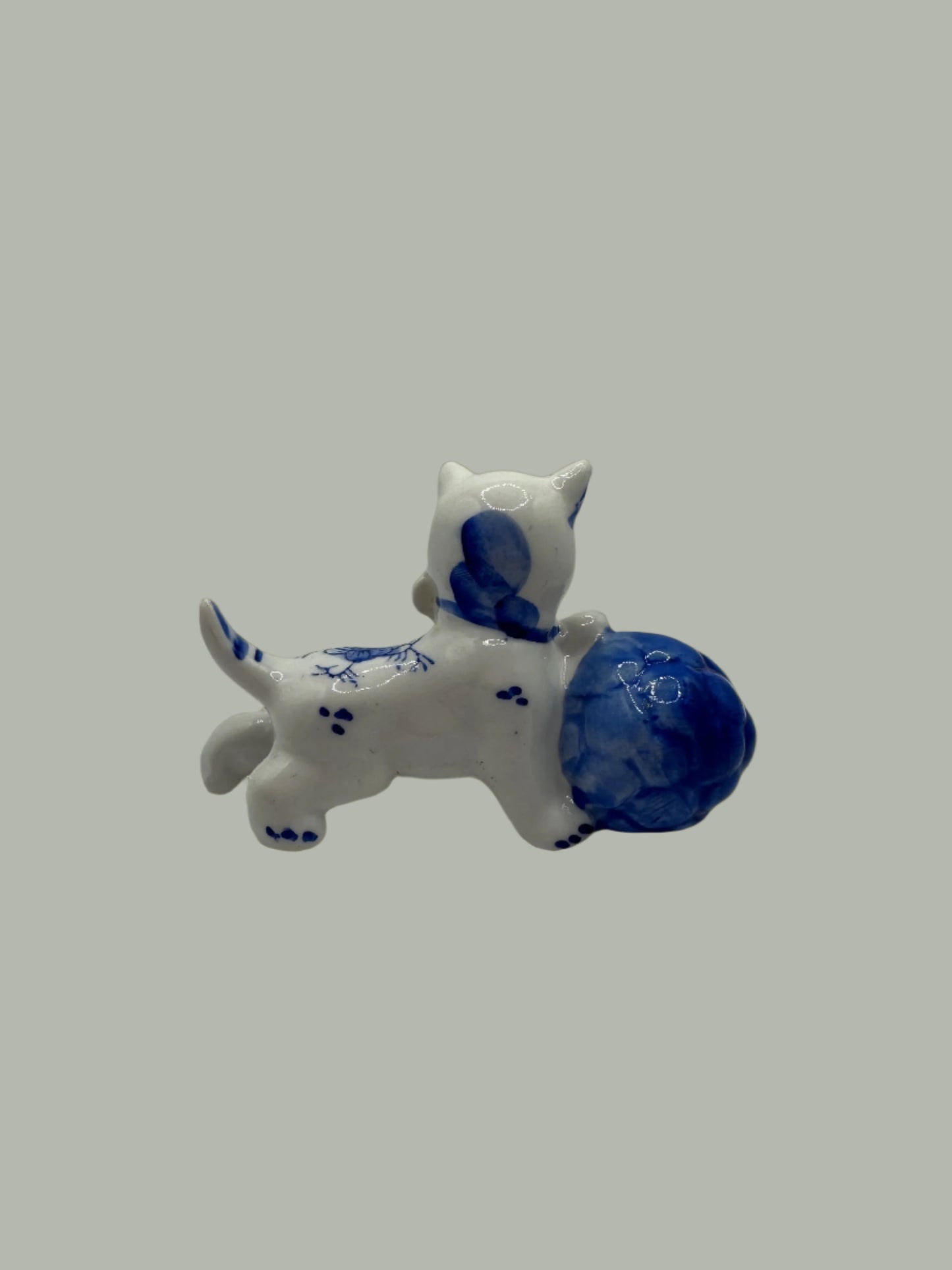 Vintage Hand Painted Porcelain Cat Figurine