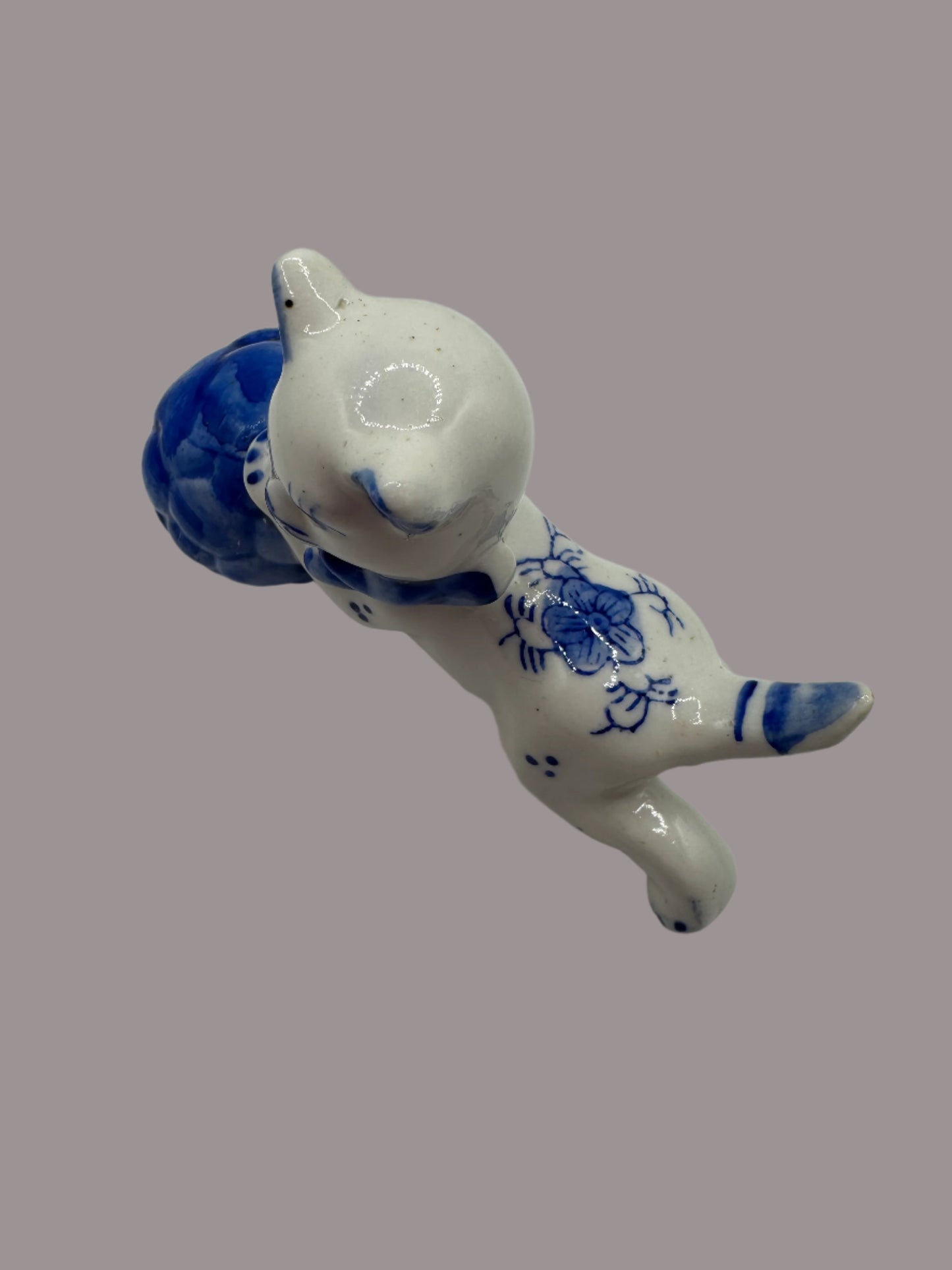 Vintage Hand Painted Porcelain Cat Figurine