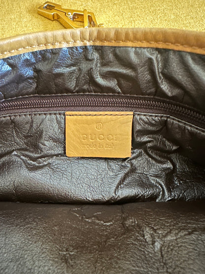 Pre Loved Gucci Small GG Canvas Jackie Hobo Lobster Clasp Shoulder Bag