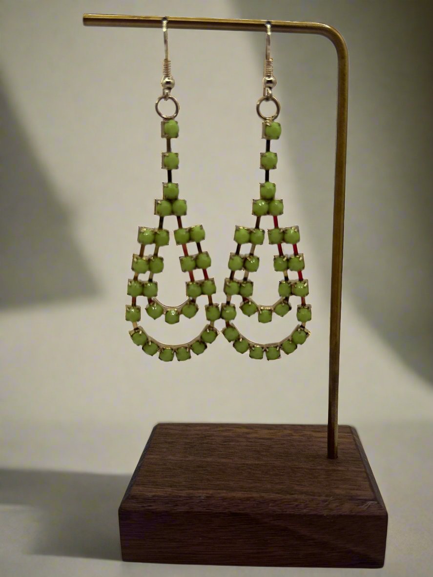 Vintage Peridot Inspired Chandelier Earrings