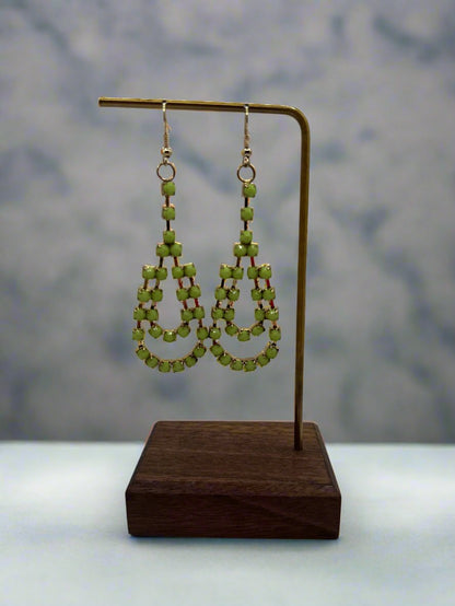 Vintage Peridot Inspired Chandelier Earrings