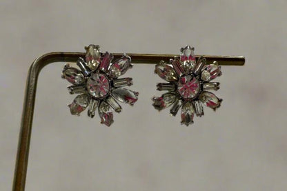 Vintage Mid Century Rhinestone Earrings