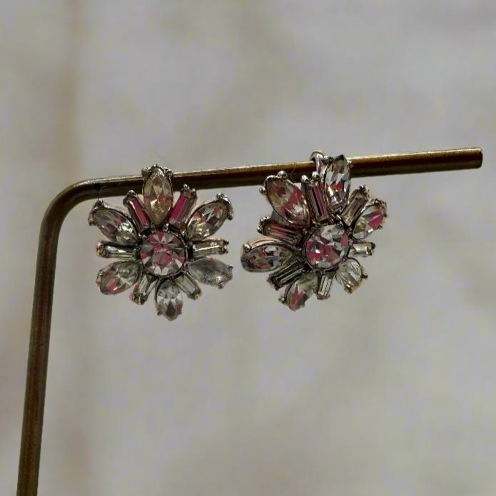 Vintage Mid Century Rhinestone Earrings